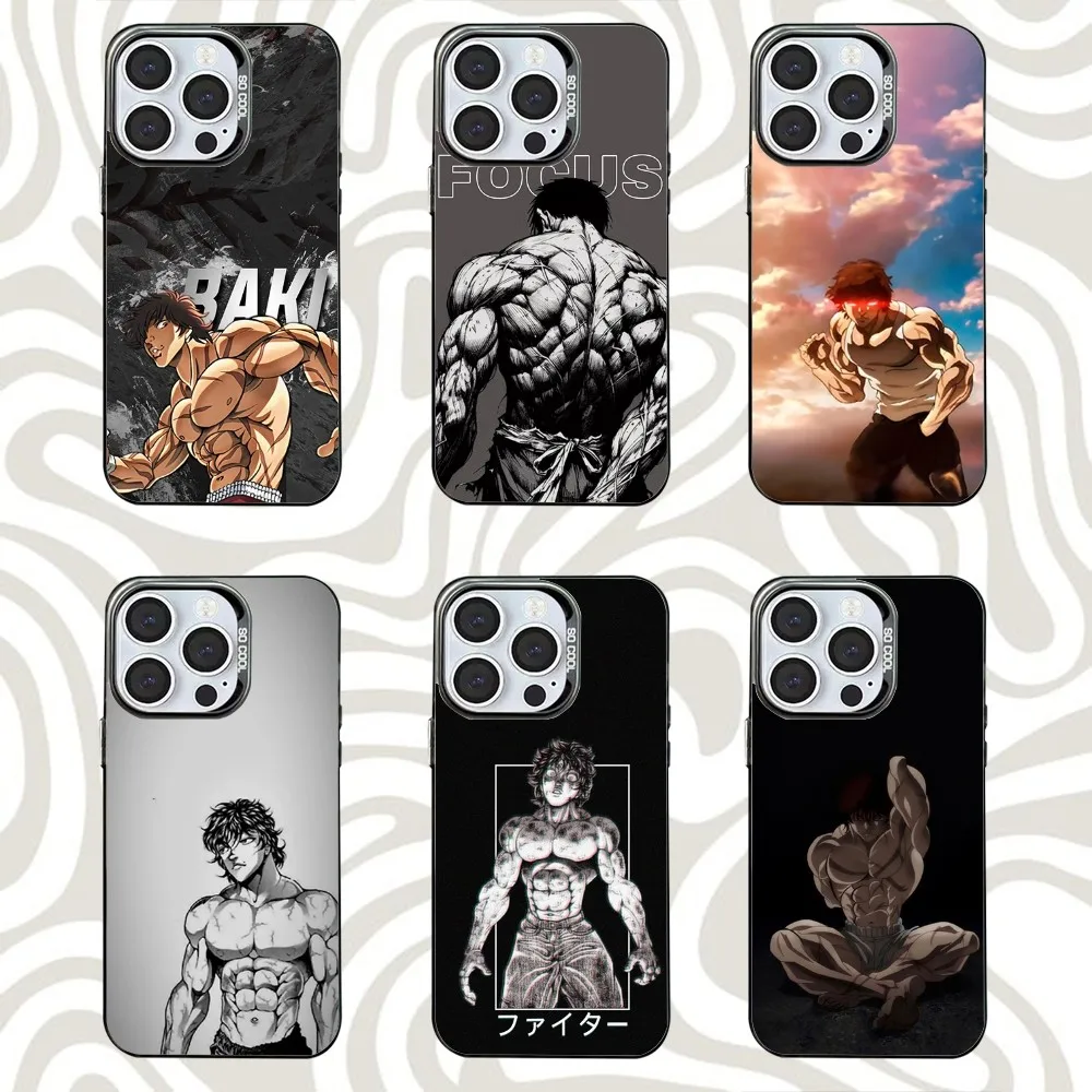 

Baki Anime H-Hanma Phone Case For iPhone 16,15,14,13,12,11,Mini,Pro,SE,MAX Black Matte Shockproof Cover