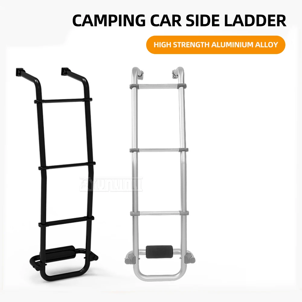 เตียงบันไดหลังคารถ Off-Road Camper รถอุปกรณ์เสริมอลูมิเนียม Tailgate บันไดปีนเขาหลังคาปีนเขาขยายกระเป๋าเดินทาง Rack บันได