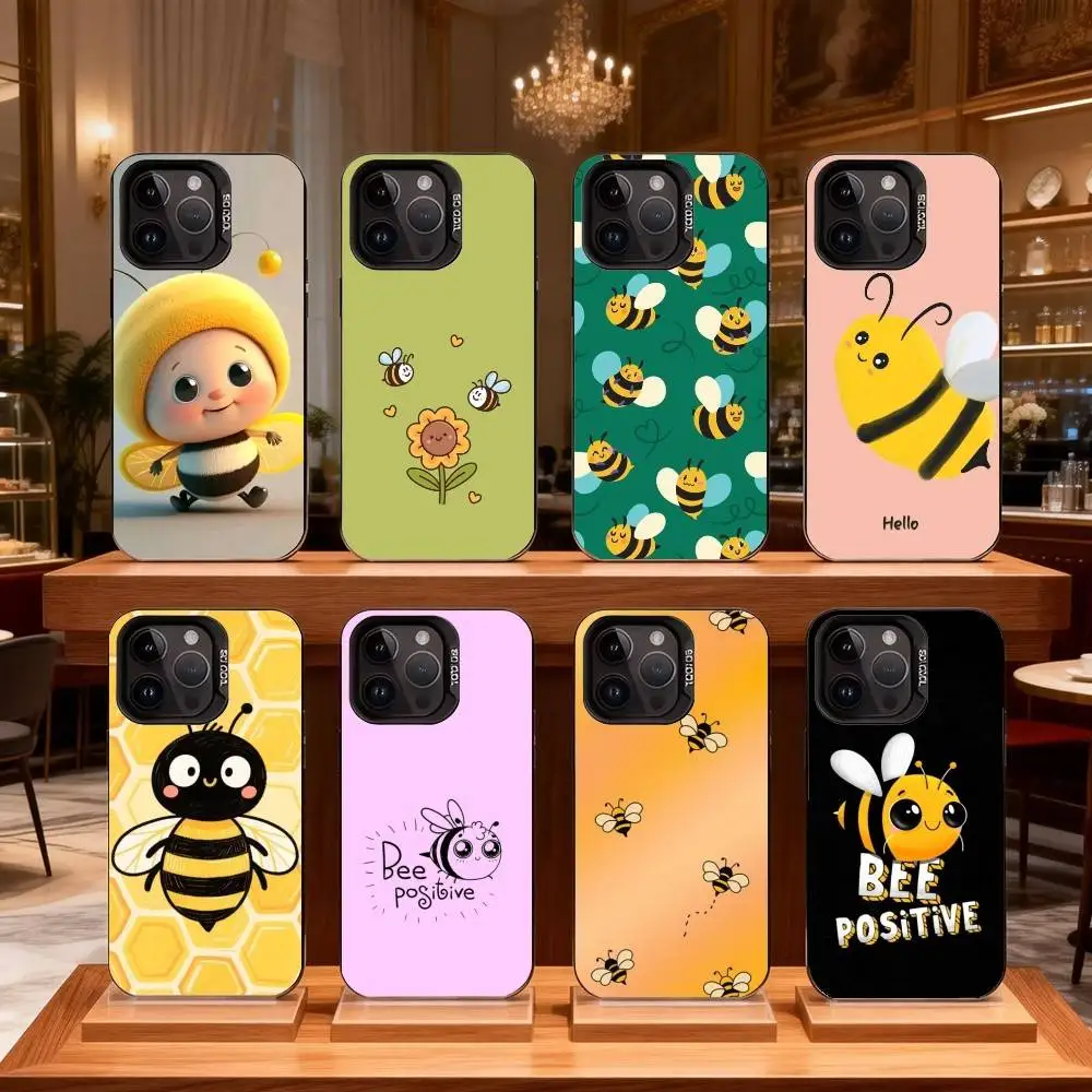 

C-Cute cartoon bee Phone Case For iPhone 16,15,14,13,12,17,Pro,MAX Black Matte Shockproof Cover