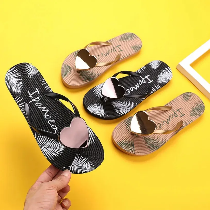 Home Slipper Women Heart Love Cloud Sandals Summer Flip Flops Beach Slides Casual House Shoes Platform Bathroom Flat Female