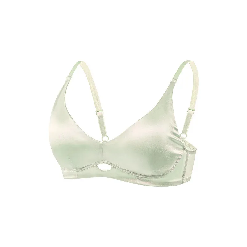

Women Silk Bras, 19mm 92%Silk 8%Spandex, Wire Free, Thin Padded Bra, 2025 New Cozy Intimates, Champagne, Lavender