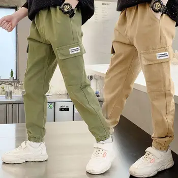 Boys Cargo Pants 2 Boys Cargo Pants Spring Autumn Thick Boys Trousers Casual Kids Sport Pants Teenage Children Clothes For 5-12 Years 2