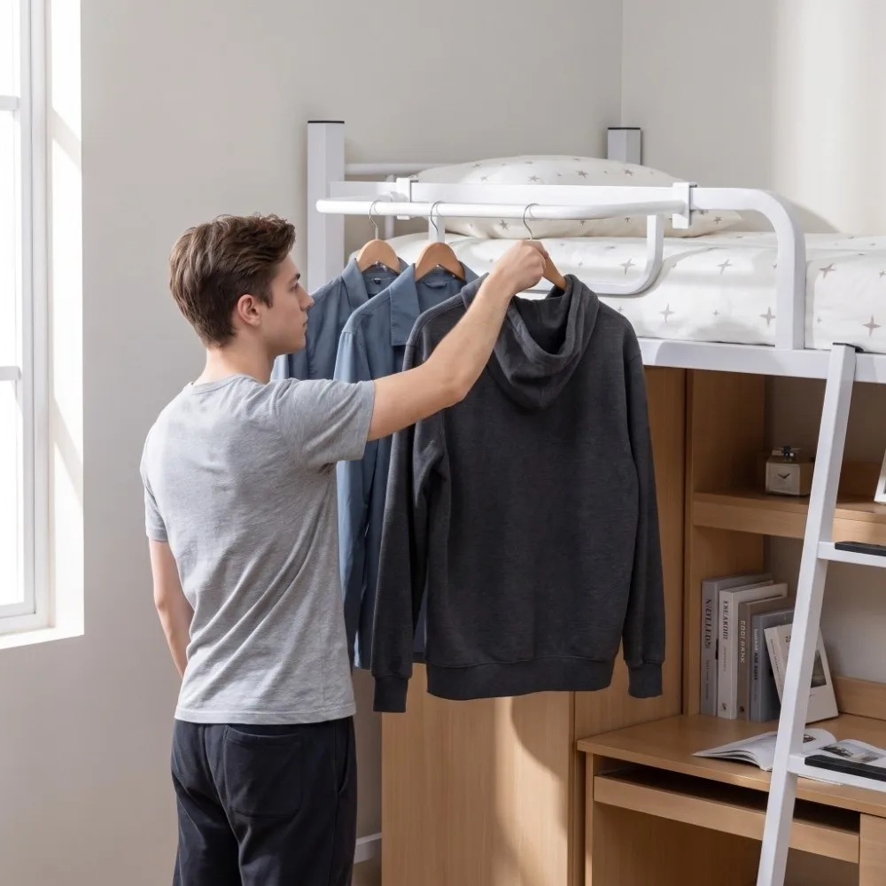 Sturdy Structure Hanging Storage Rack Reliable Load Bearing Space Saving Clothes Hanging Rack Flexible Storage Easy To Install