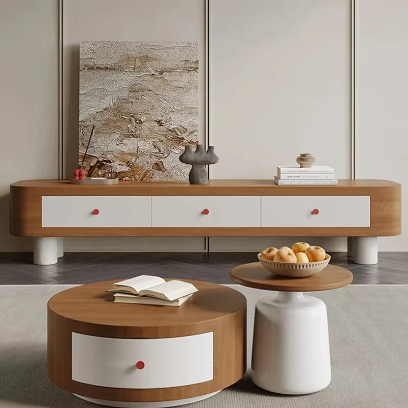 Shelf Nordic TV Table Light Luxury Floor White Black Drawers TV Table Standing Organizer Room Muebles Salon Moderno Furniture