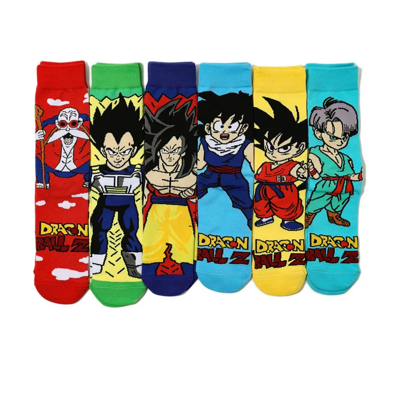 Anime Dragon Ball Bawełniane skarpetki Kid Son Goku Hip Hop Skateboard Długie pończochy Jesień Zima Elastyczne ciepłe skarpetki Prezent świąteczny