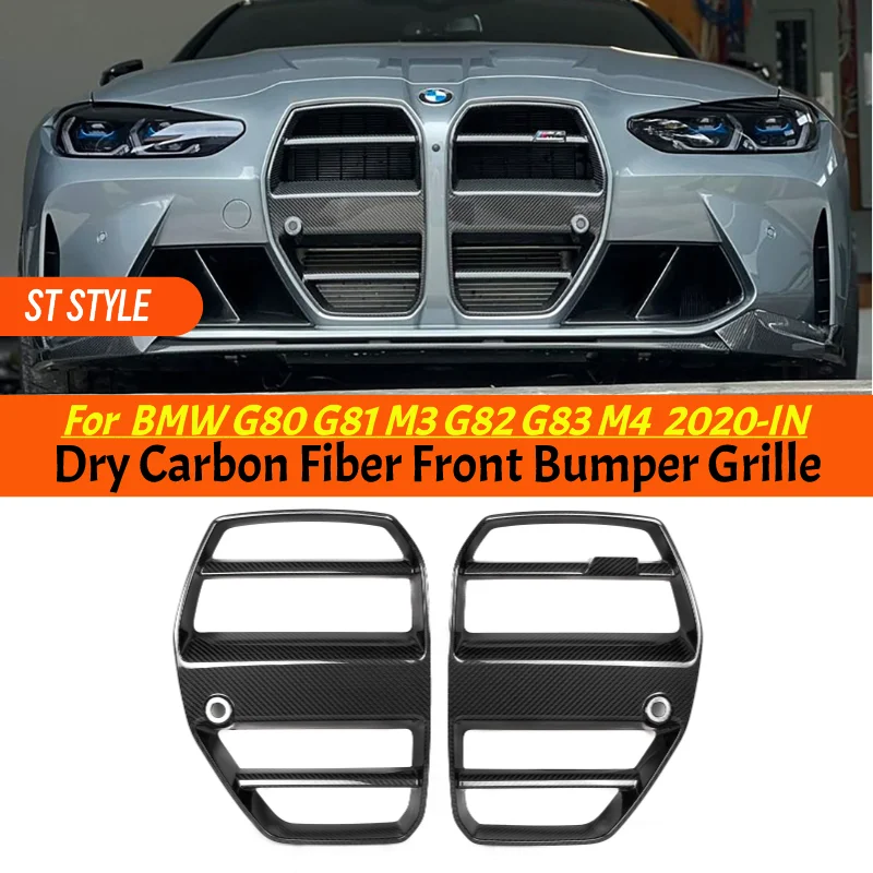 

ST Style Front Bumper Grills For Bmw G80 G81 M3 G82 G83 M4 2021-in Dry Carbon Fiber Front Kidney Grille Xdrive Competition