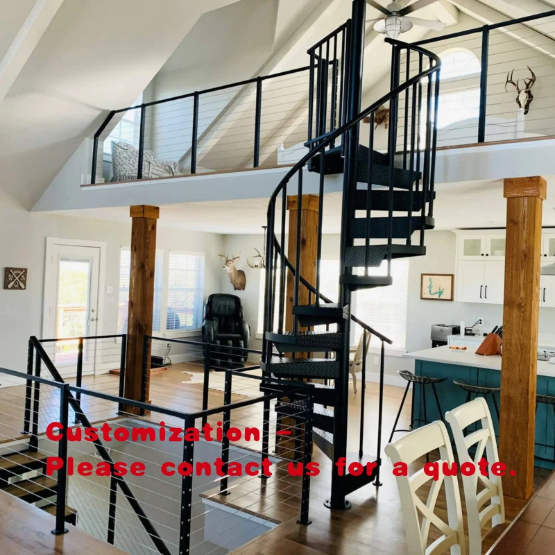 

Индивидуальная компактная стальная лестница для жилых помещений и лофтов с металлическими перилами