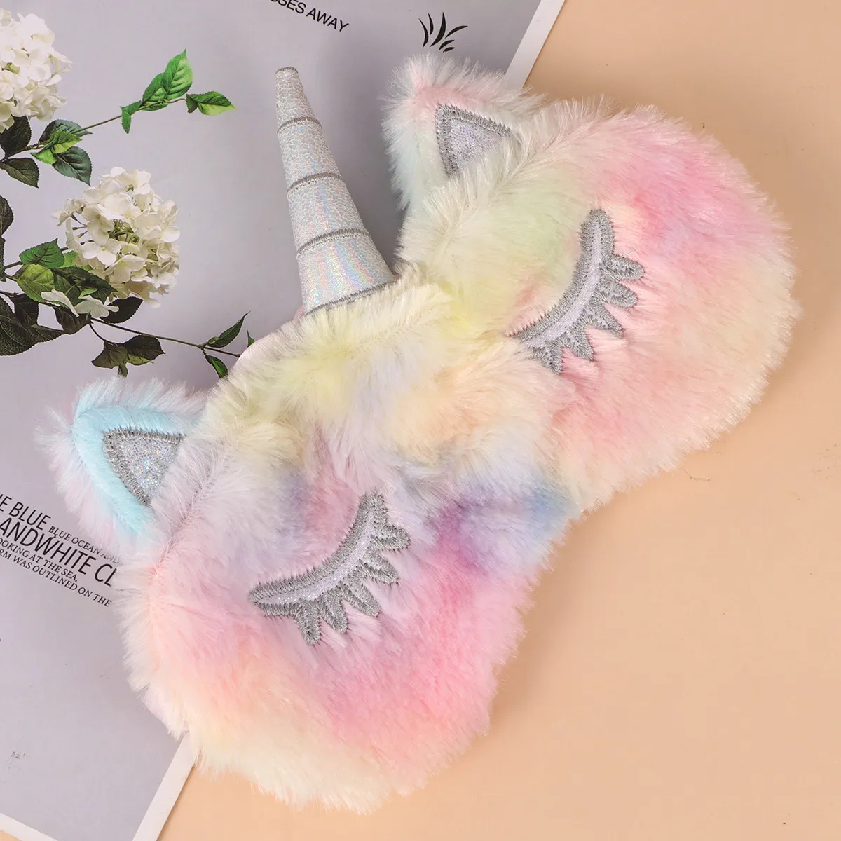 

Unicorn Design Blackout Eye Mask Lightproof Sleeping Eye Cover Comfortable Blindfold for Women Girls Colorful Soft Fabric Night