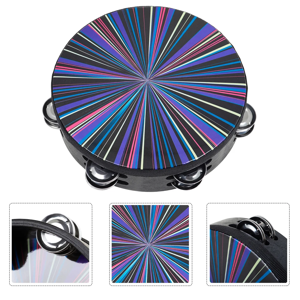 

Double Row Hand Bell Drum Wooden Hand Drum Percussion Instrument Early Education for Child Music Interest Cultivation