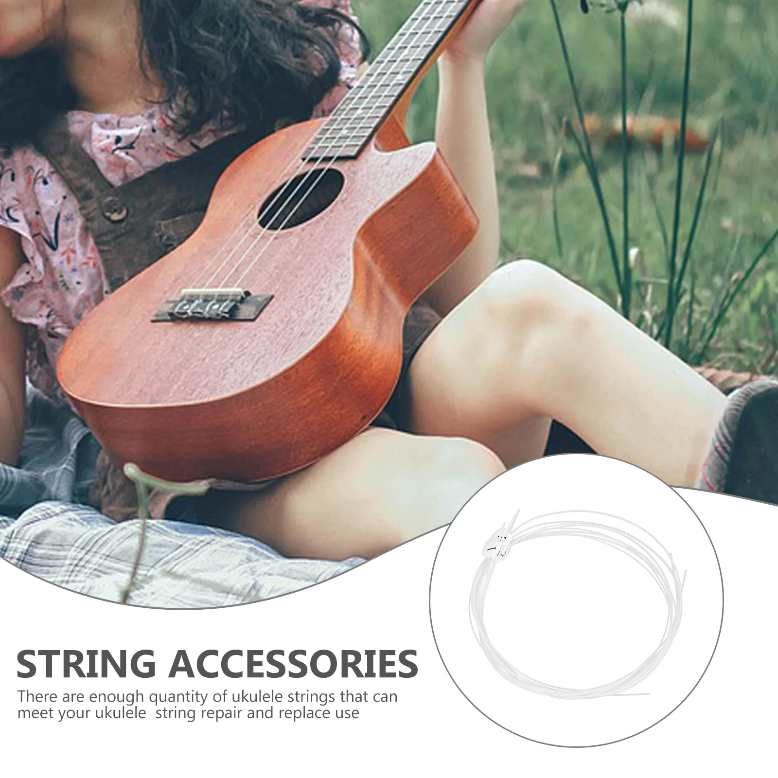 4 ensembles d'instruments, cordes pour ukulélé, accessoires en fil, pièces de rechange, musique blanche