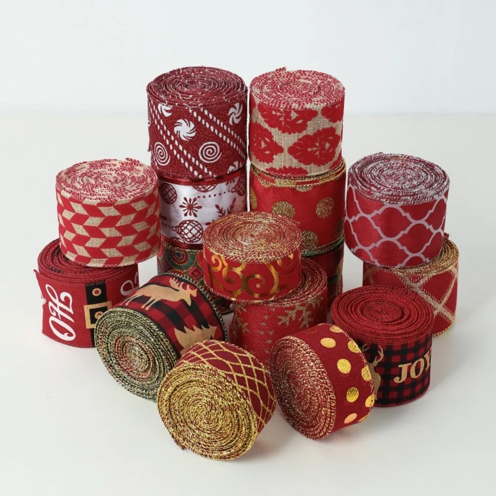 Linho Serapilheira Christmas Tree Ribbon, DIY Xmas Gift, linho, redemoinho, DIY, novo, 2m