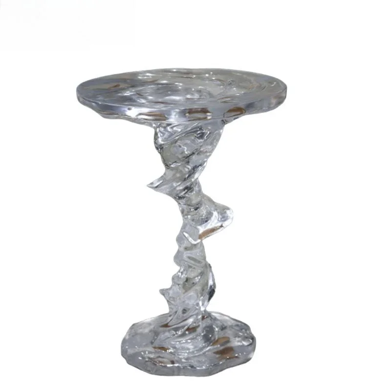 Trasparente, rotondo, tavolino da caffè, soggiorno, casa, lobby, ufficio vendite, cristallo, forma speciale, resina