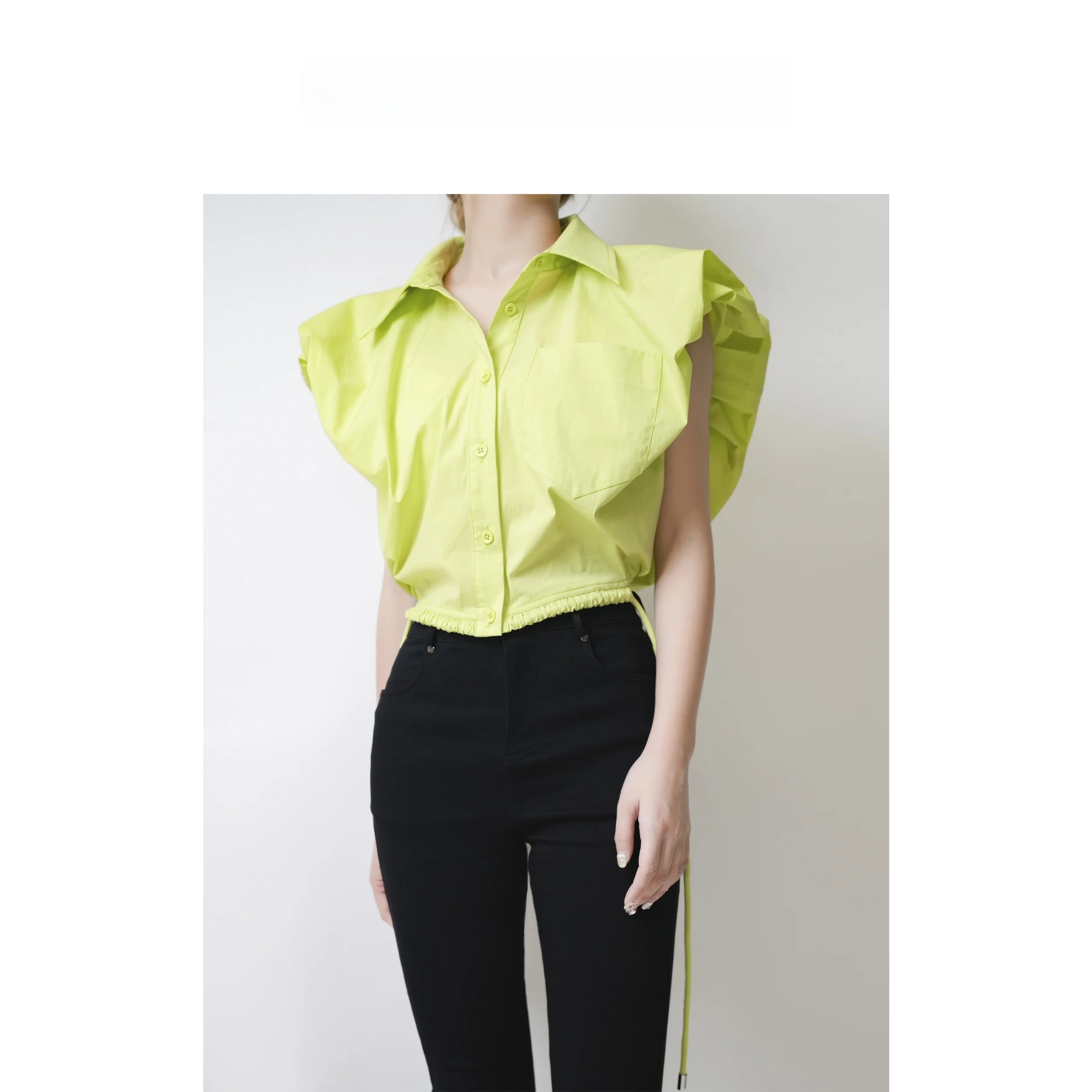 

LE BON TEMPS Новая летняя женская рубашка свободного кроя с воротником, короткий рукав, дышащий полиэстер, оригинальный дизайн C800988