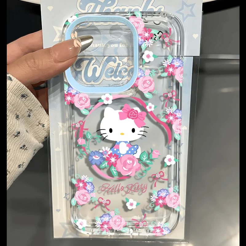 Flowers Hellos Kittys Phone Case For Xiaomi Redmi NOTE 8 9 9A 9s 10 11 12 12C 13 13C K30 K50 10C Pro Plus 4G 5G Transparent