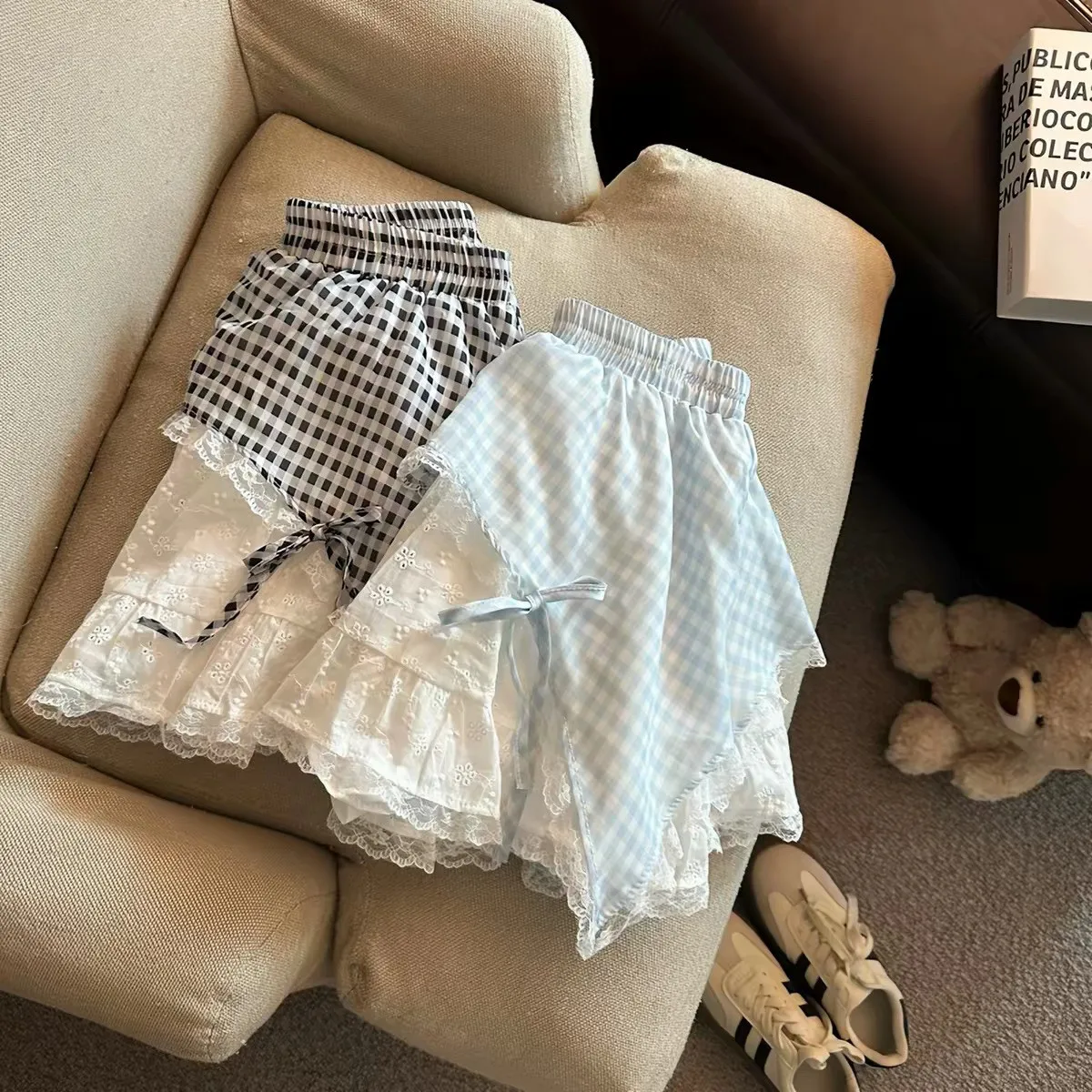 Girls' Summer Short Skirt Fashion New Style Children's Elastic Waist Bow Sweet Puff Skirt