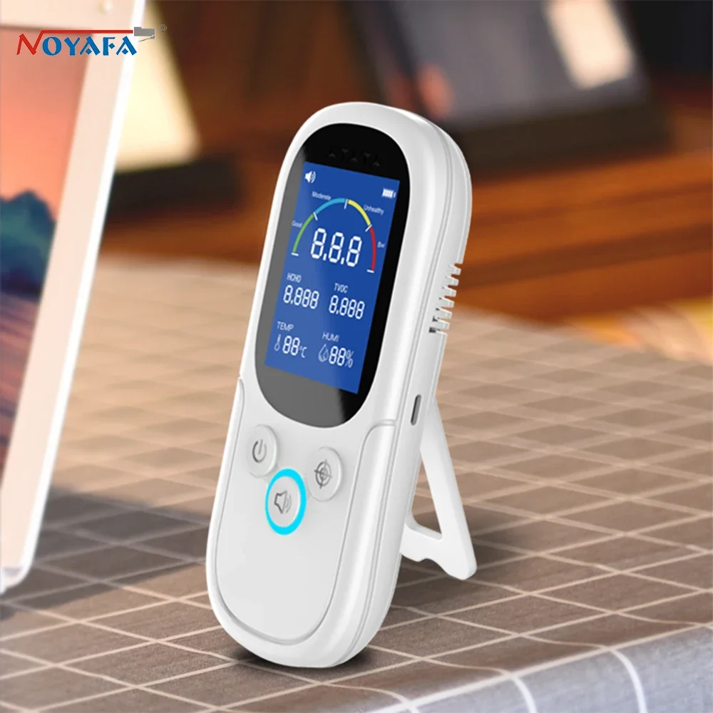 NOYAFA JMS12 Air Quality Monitor Formaldehyde TVOC Meter Portable Sensor Tester CO2 Carbon Dioxide Temperature Humidity Detector