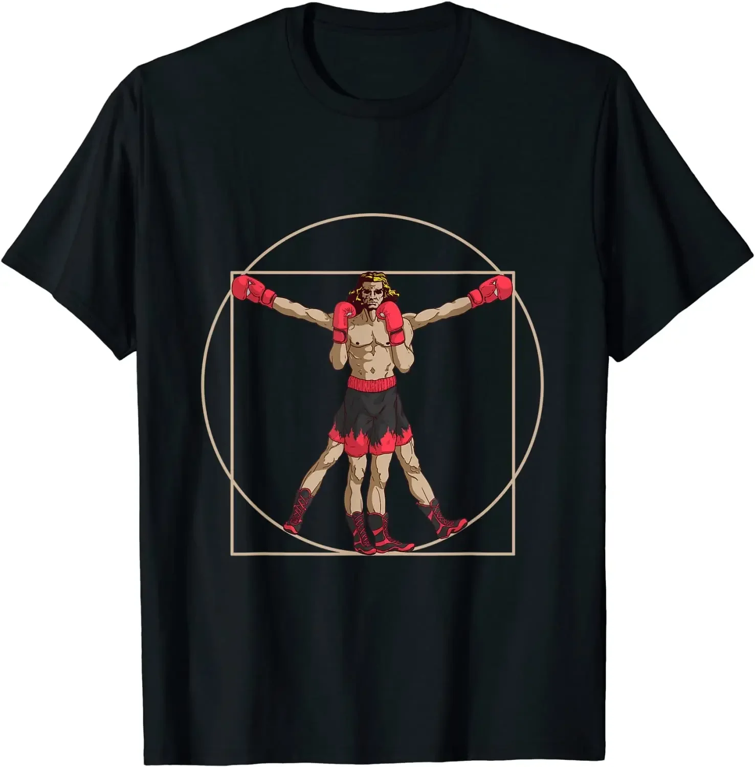 

Boxing Vitruvian Man Boxing Lover Gift T-Shirt Funny Boxing Summer Cotton O-neck T Shirt
