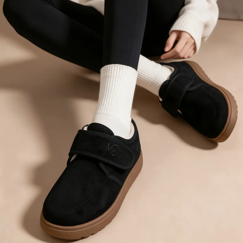 Vintage Style Hook-and-loop Women Ankle Boots, Embroidered Logo Accent, Stylish Ladies Boots For Various Daily Occasions.