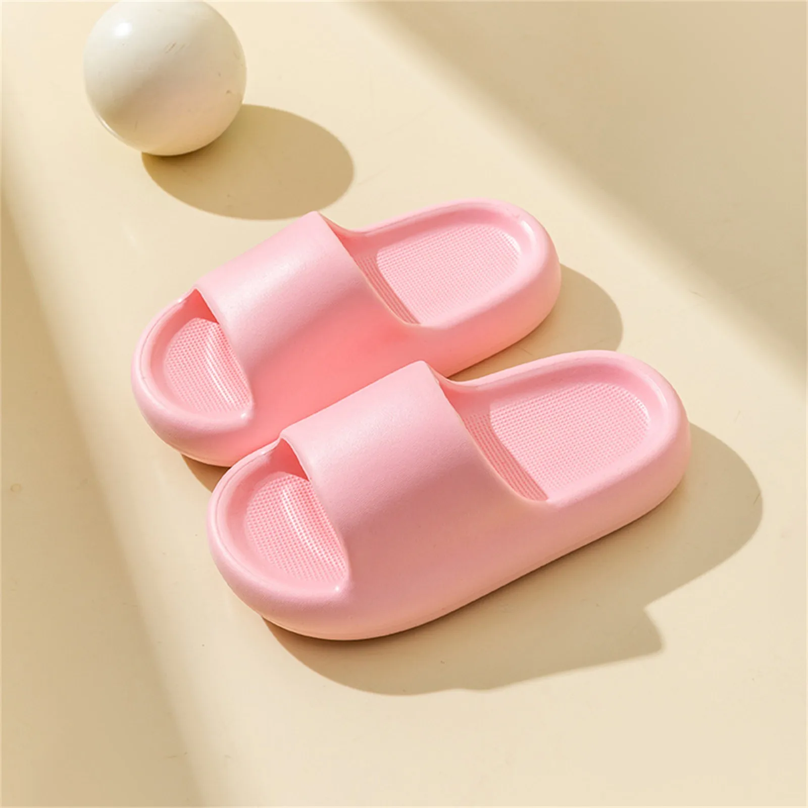 Summer Solid Color Slippers for Boys Girls PVC Home Flip Flops Soft Sole Anti Slip Shoes Lightweight Indoor Outdoor Beach Shoes