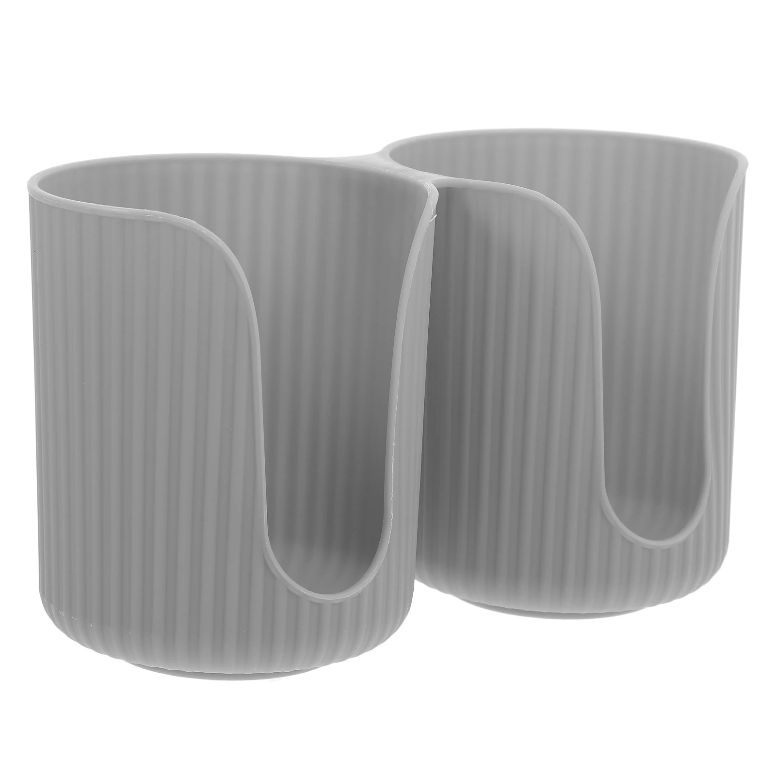 

Multifunctional Cup Holder Paper Cup Dispenser Countertop Stand Double Barrel Gray Home Office Hotel Restaurants Coffee Shops