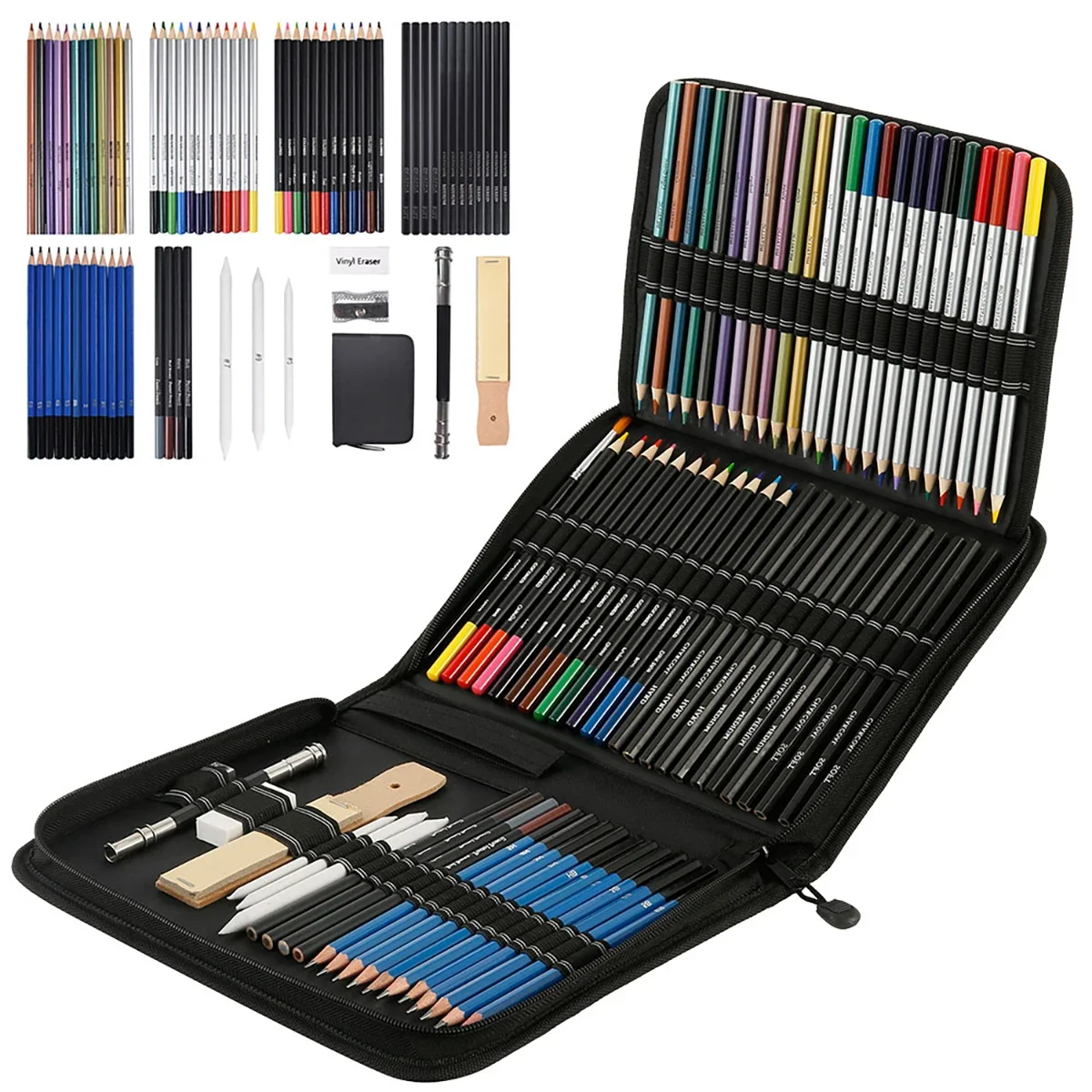 Sketching Pencils Set Professional Complete Drawing Pencils Graphite Pencils Beginners Artists Art Painting Tool Kit