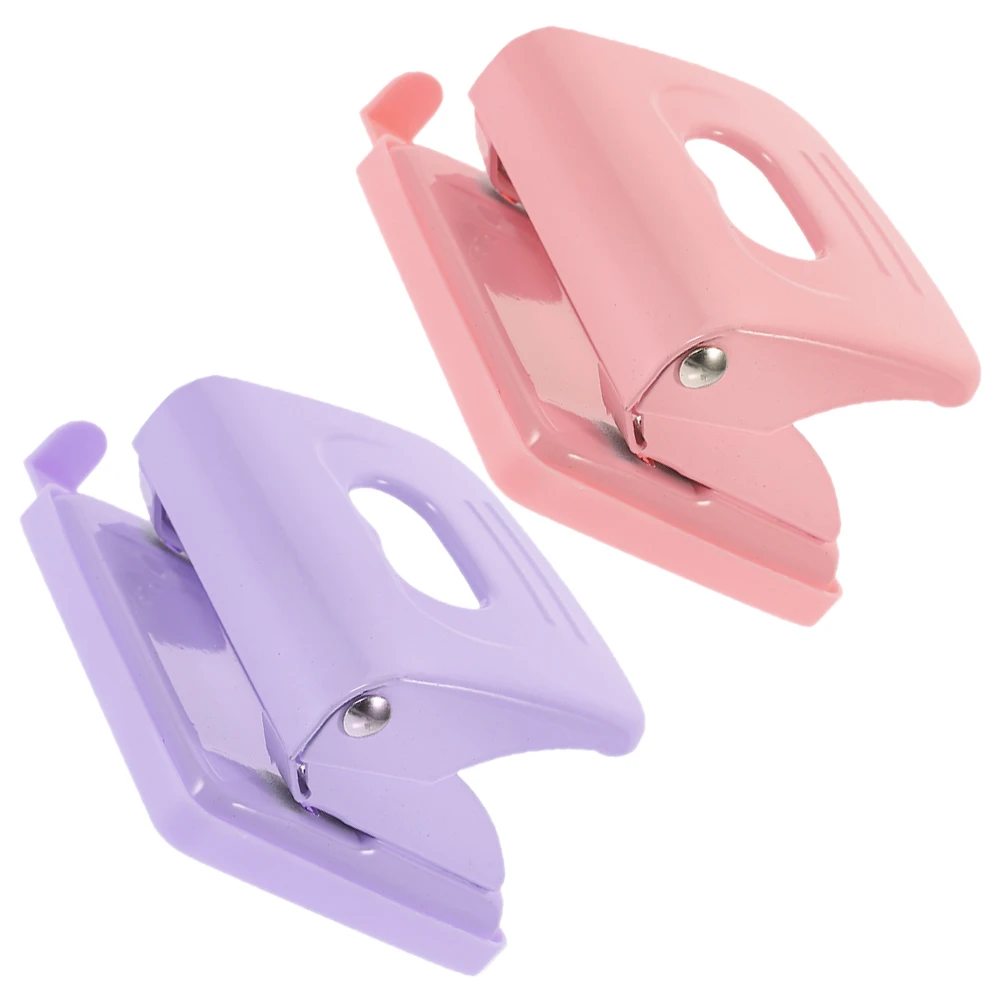 

2pcs Hole Puncher Rose Gold Office Craft Adjustable Two Ring Metal Binding Materials Paper Sheets DIY Project Storage