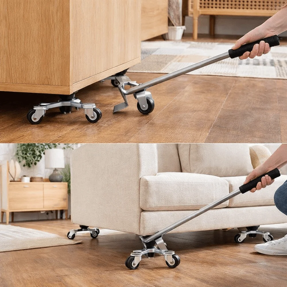 

5pcs Metal Material Triangle Furniture Mover Solid Structure Sturdy Construction Heavy Duty Moving Tool Strong Load-Bearing