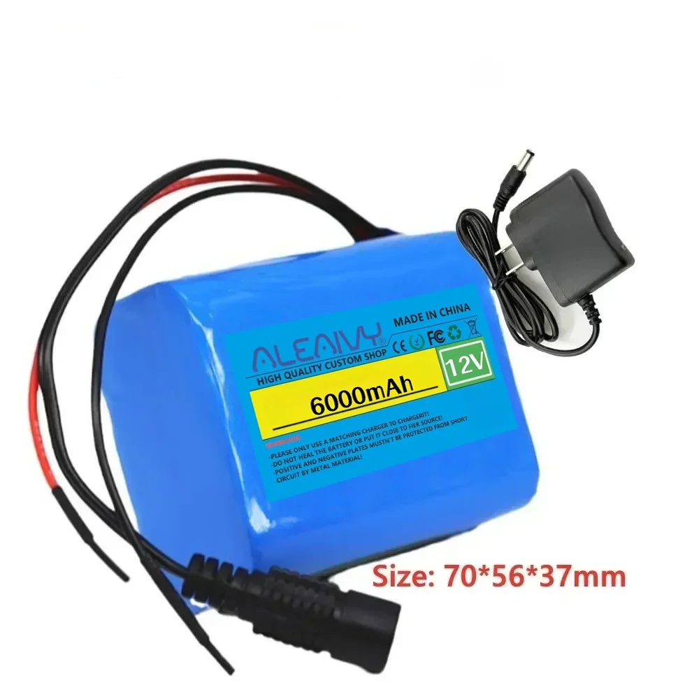 

Portable 12V 6000mAh 3S2P 18650 Lithium-ion Battery Kit with Charger for Speaker Flashlight CCTV Camera GPS Searchlight.