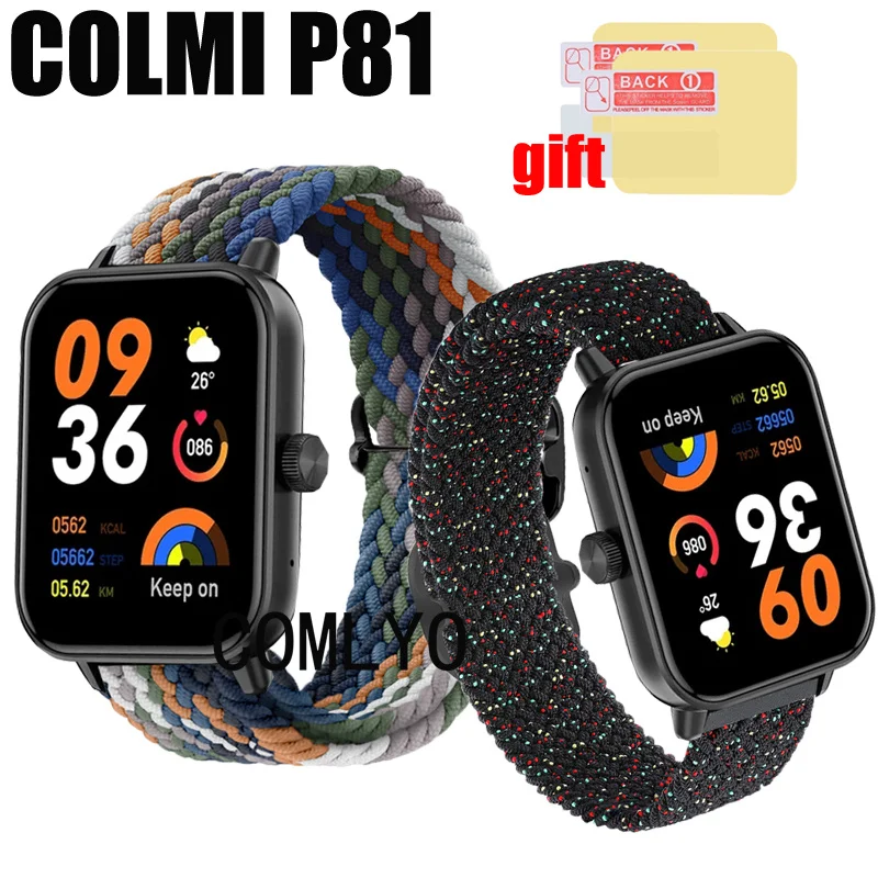 Per COLMI P81 cinturino per orologio donna uomo cinturino in Nylon cintura regolabile morbida e traspirante pellicola proteggi schermo