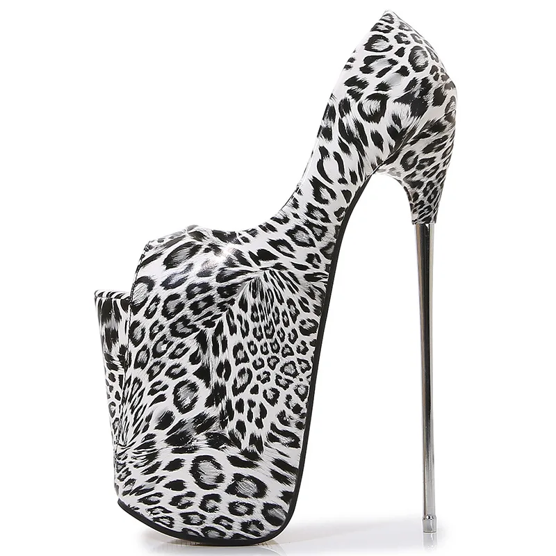 

19cm Platform Super High Heels Pumps Sexy Peep toe Patent Black Red Women's Heeled Office Party Fetish Wedding Shoes Big Size 50