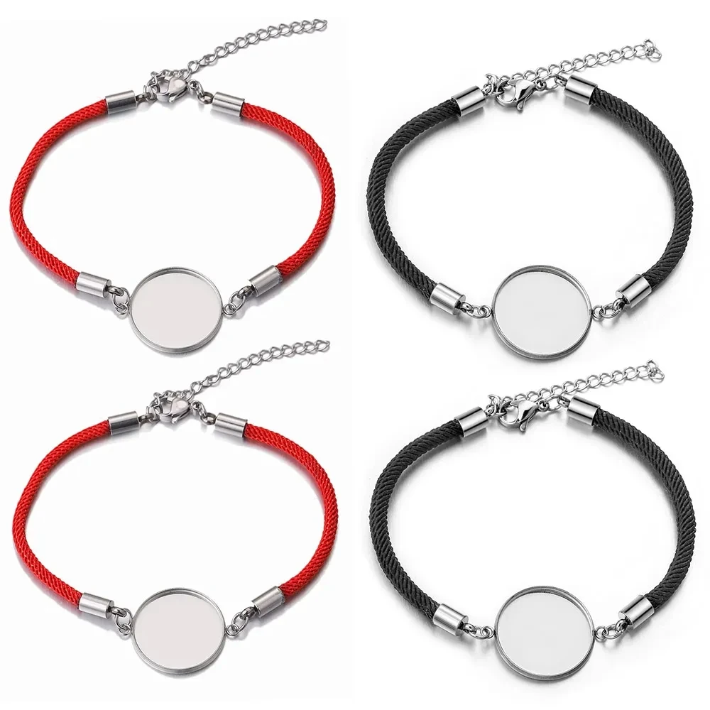 5 sztuk bransoletki ze stali nierdzewnej podstawa okrągły Cabochon 20mm Cameo na bransoletki taca wykroje ustawienia ramki DIY biżuteria dostarcza części