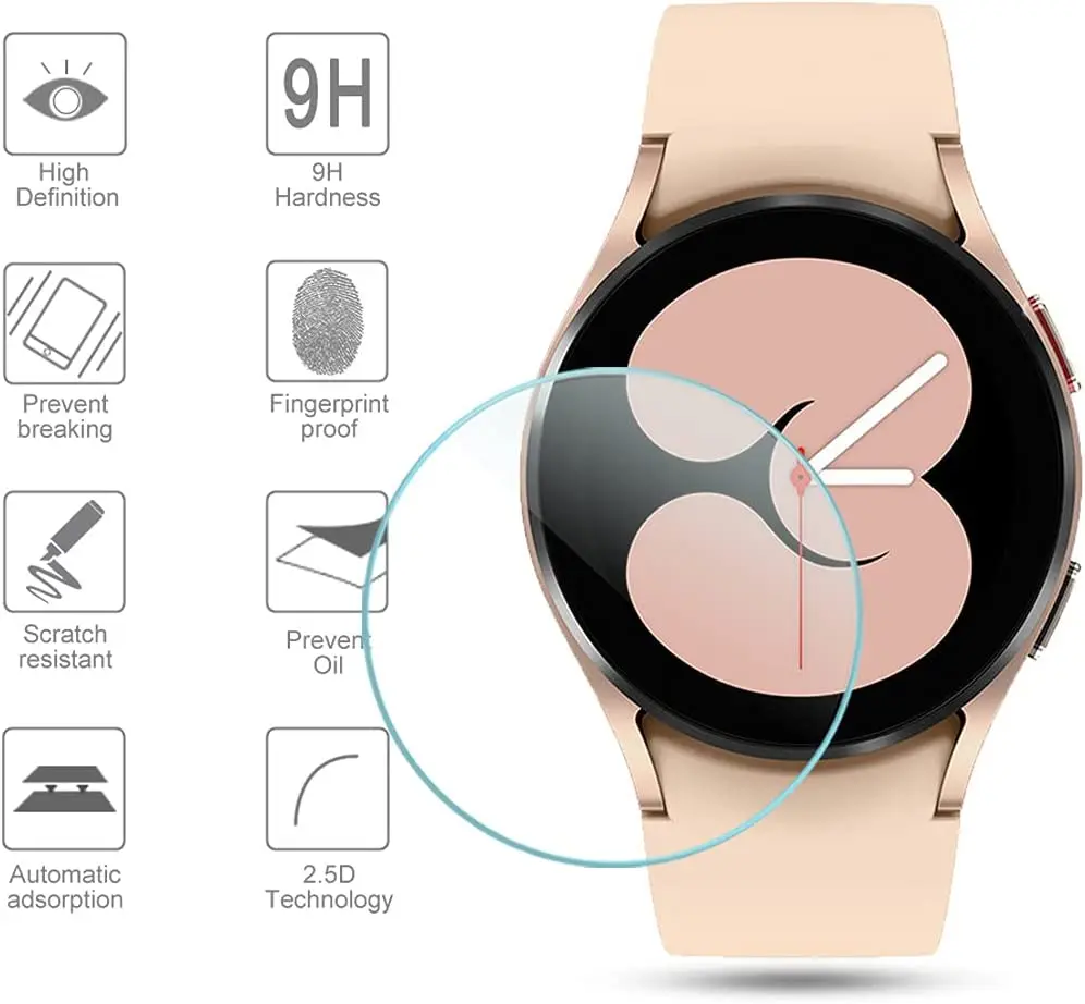 HD Tempered Glass For Samsung Galaxy Watch 4 5 40mm 44mm Screen Protector Anti-Scratch For Samsung Galaxy Watch 5 Pro 45mm