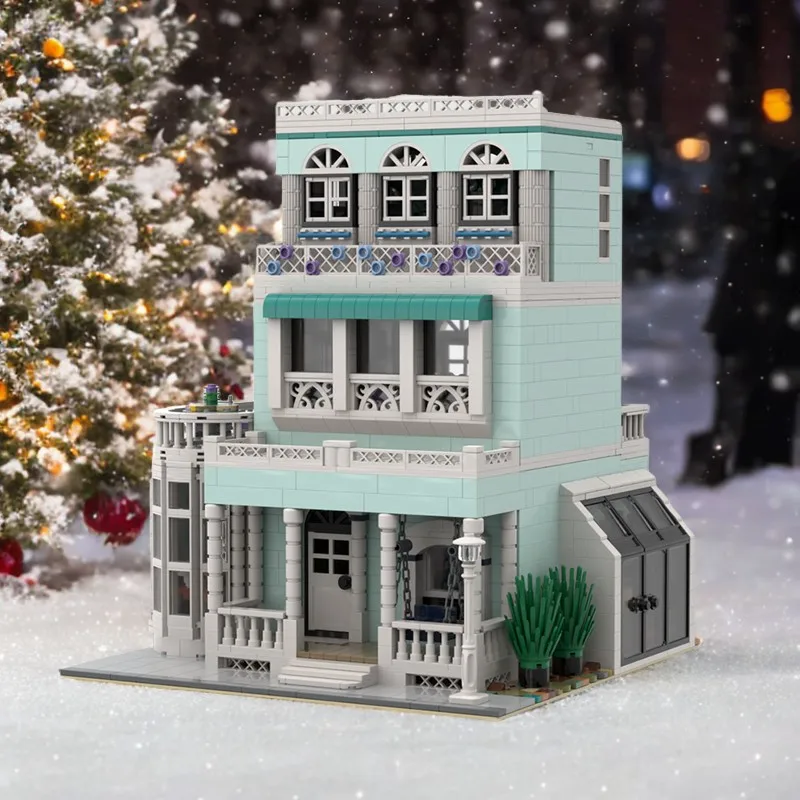 

2859 шт. | MOC 1412 Oleander Lane | Модульный викторианский дом | Модельные строительные блоки | Игрушки на день рождения в подарок
