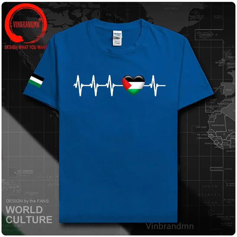 Unisex Men Palestine Heartbeat Palestinian Flag Tshirt Tees My Heart Beats for Palestine T Shirts Women Boys 100_ Cotton T-Shirt