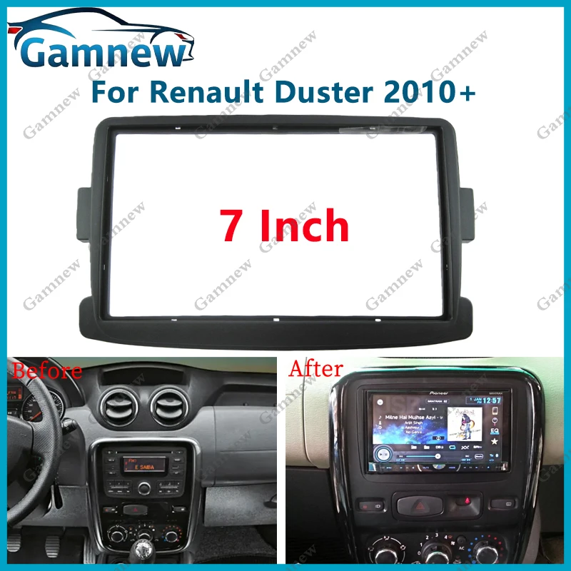Panel de Radio Fascia de coche 2DIN de 7 pulgadas para Renault Duster Logan Captur símbolo Sandero Trafic Kit de marco instalar placa frontal de Facia