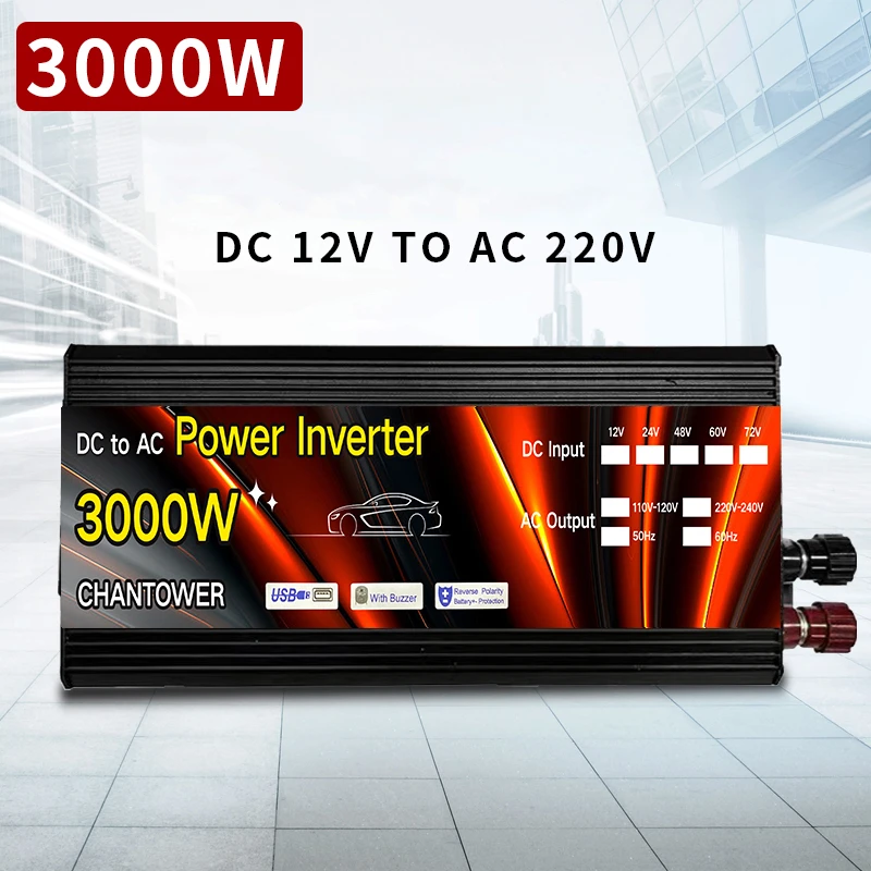 Modified Sine Wave Inverter 12v 220v Solar Inverter 1000W 2000W 3000W 4000W Voltage Transformer 12v Power Converter Car Inverter