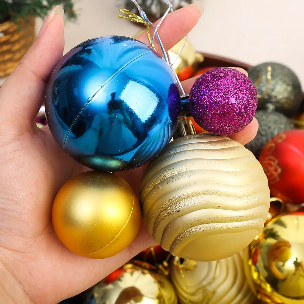 28/13pcs Christmas Balls Xmas Tree Ornaments Ball Hanging Pendants Home Party Christmas Tree Courtyard Decoration New Year Gift