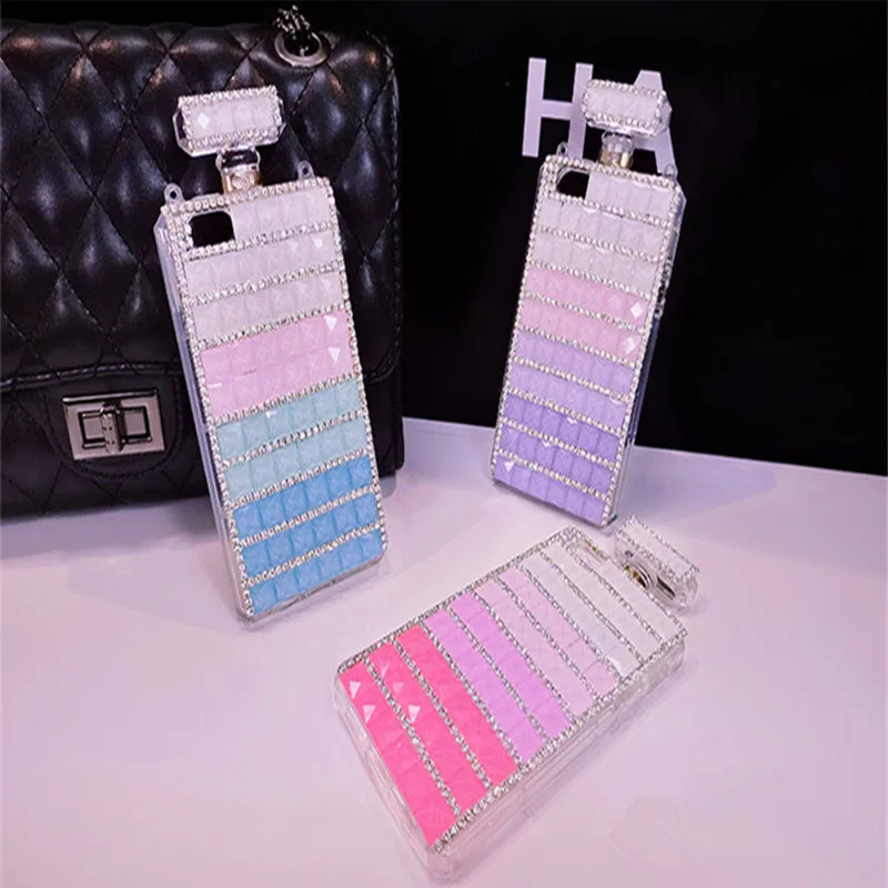 Women Perfume Cover with Chain Strap, Crossbody Bling Diamond, Cute Girl Case, For iPhone 14, 13, 12, 15, Xs Pro Max, XR