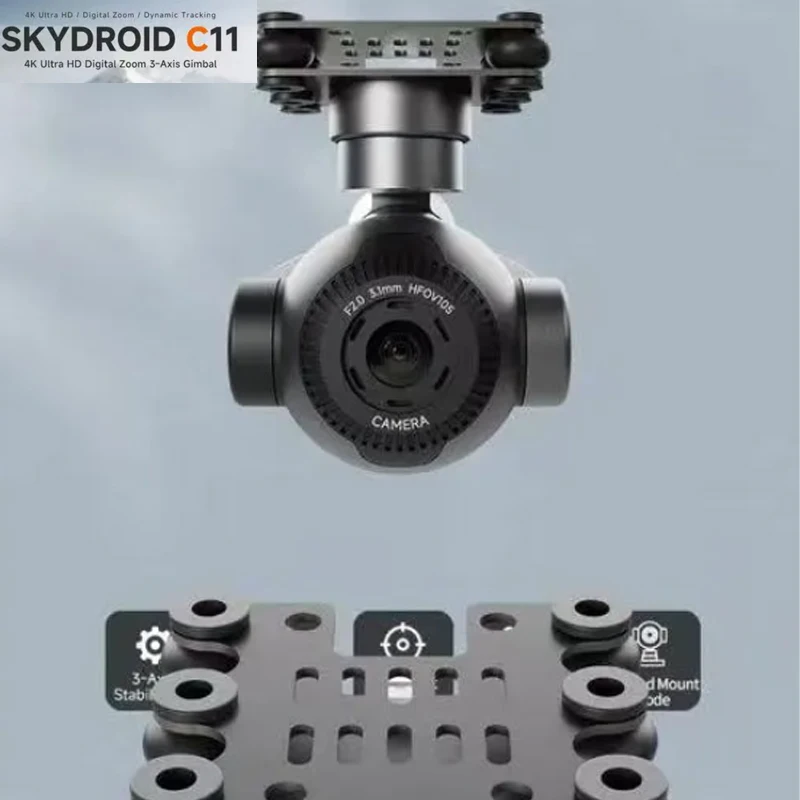 Skydroid C11 4K 3-Axis Gimbal Camera, 30X Digital Zoom, 101g Lightweight, Waterproof FPV Drone Camera for Aerial Photography & C