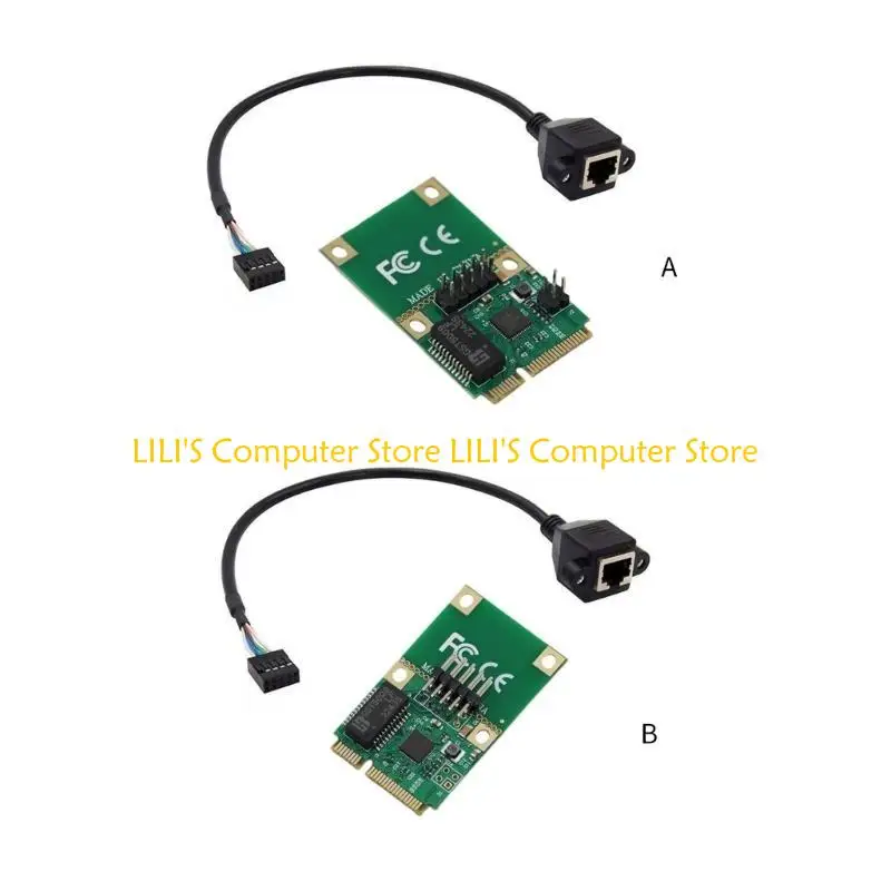 A52B 코드 네트워킹 카드 미니 PCIE에서 RJ45 어댑터 1000MB 직선/곡면 바늘