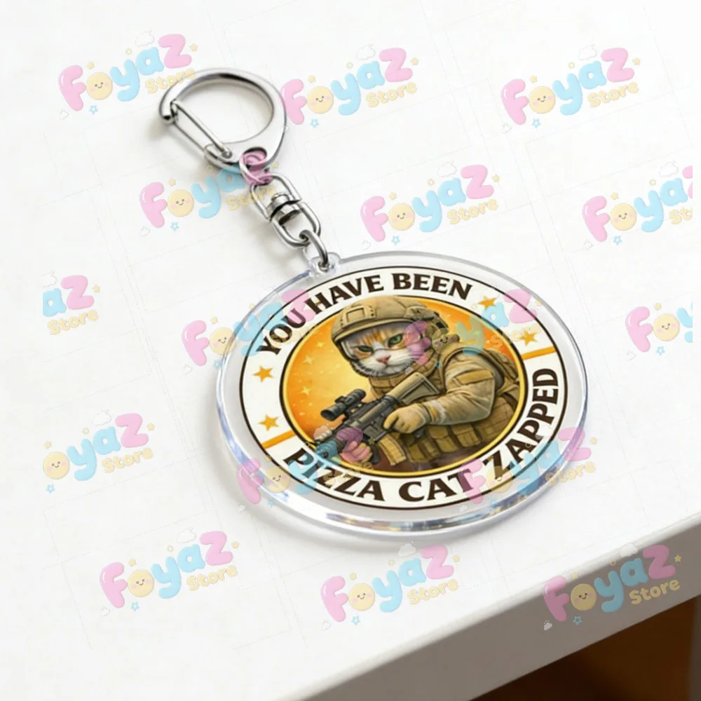 Pizza Cat Aviation Keychain Accessories Bag Charms Girls Keyrings Acrylic Keychain