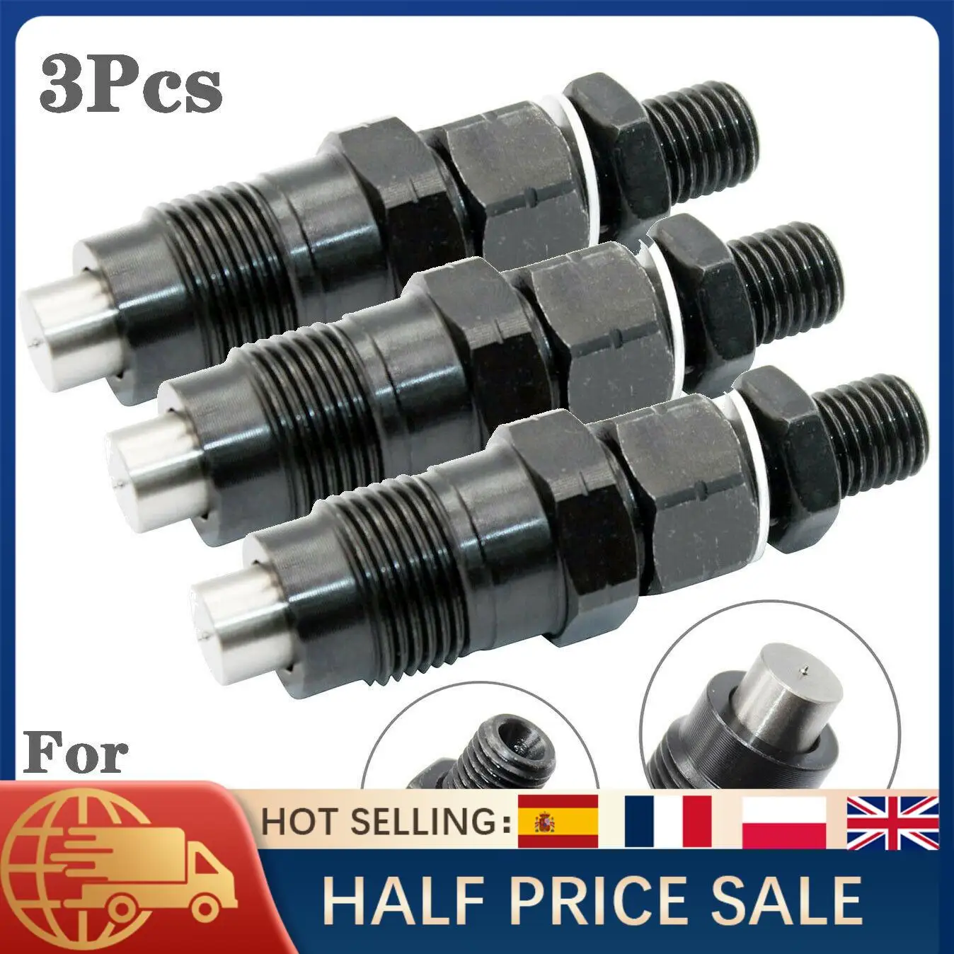 

3PCS Fuel Injectors SBA131406360 For New Holland Ford Tractor 1320 1520 1530 1620 1630 1715 1720 1925 Shibaura N844