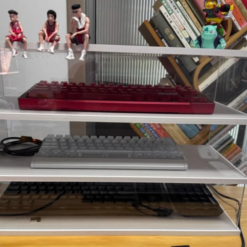 

Hot Selling Acrylic Desktop Storage Cabinet for Mechanical Keyboards Thickened Dustproof Storage Custom Keyboard Storage Rack