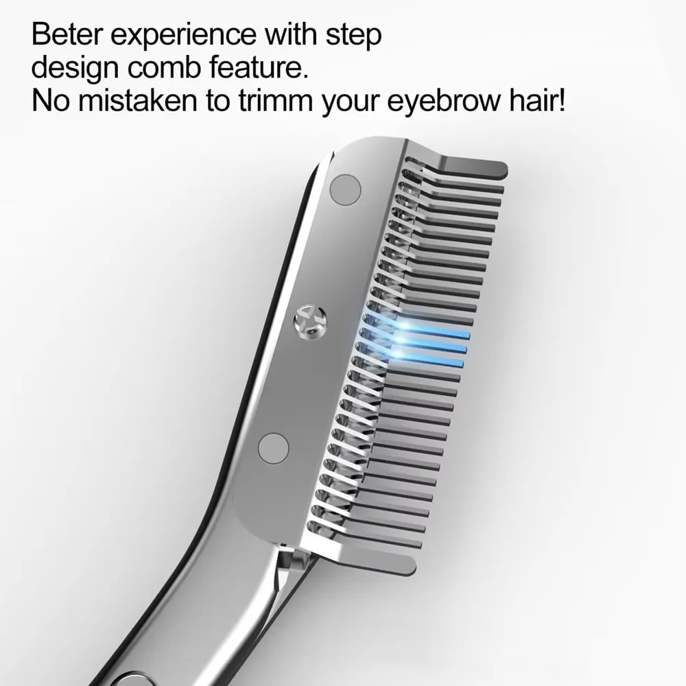 Juego de tijeras y peines para recortar cejas de acero inoxidable, herramienta de aseo de precisión para hombres y mujeres, depilación sin esfuerzo