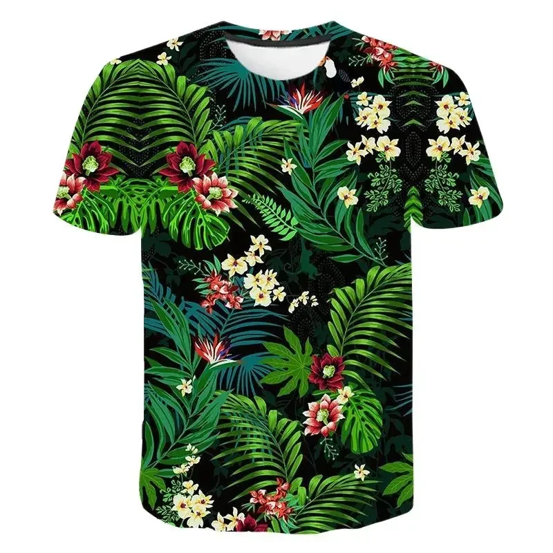 Fashionable and Lnteresting Flowers and Plants  Pictures For Men\'s T-Shirts Trend Digital Printing Casual Round Neck Short Sleev