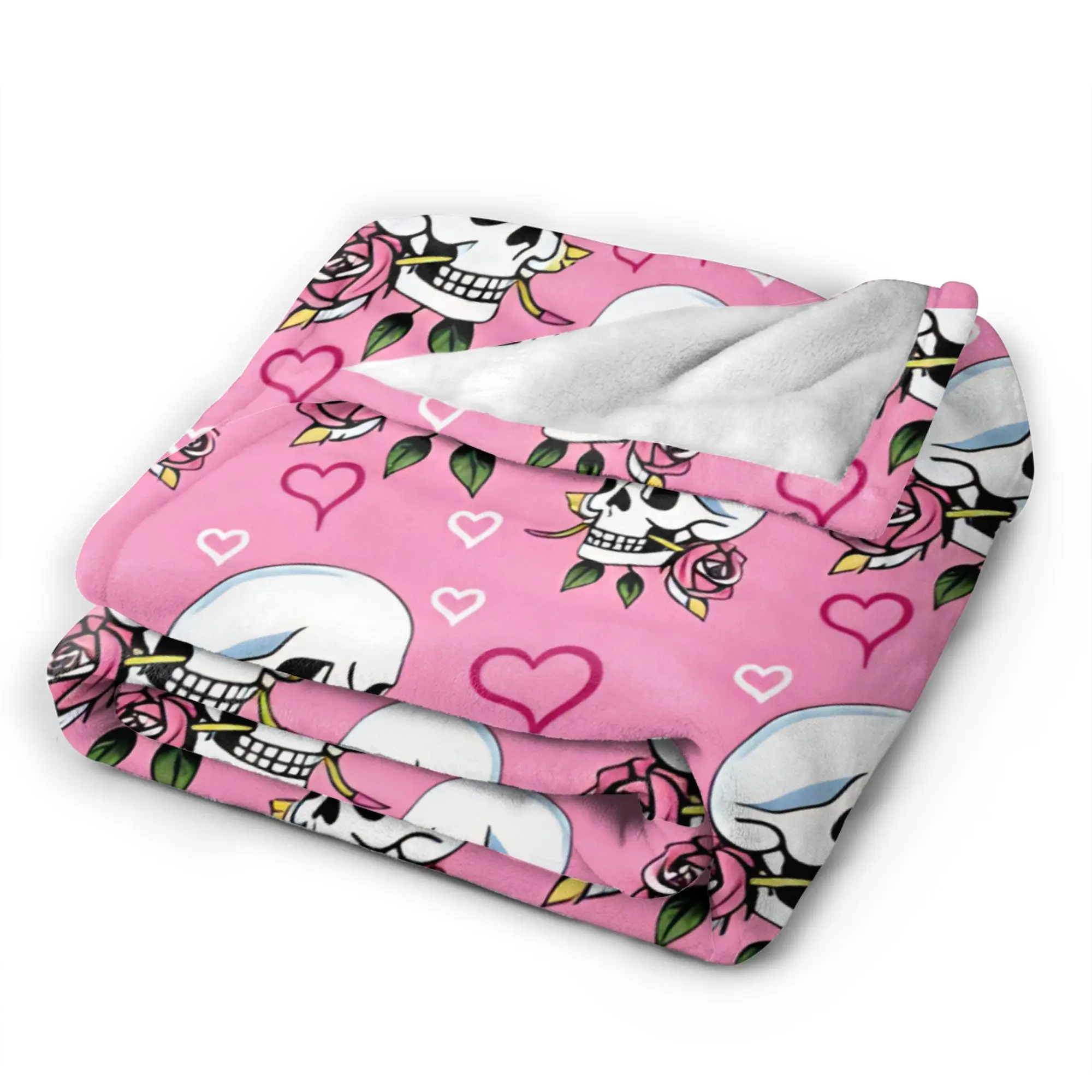 Halloween Skeleton Flower Super Soft Blanket  Boy Girl Plush Bedding Throws Novelty Bedroom Flannel Bedspread Sofa Bed Cover