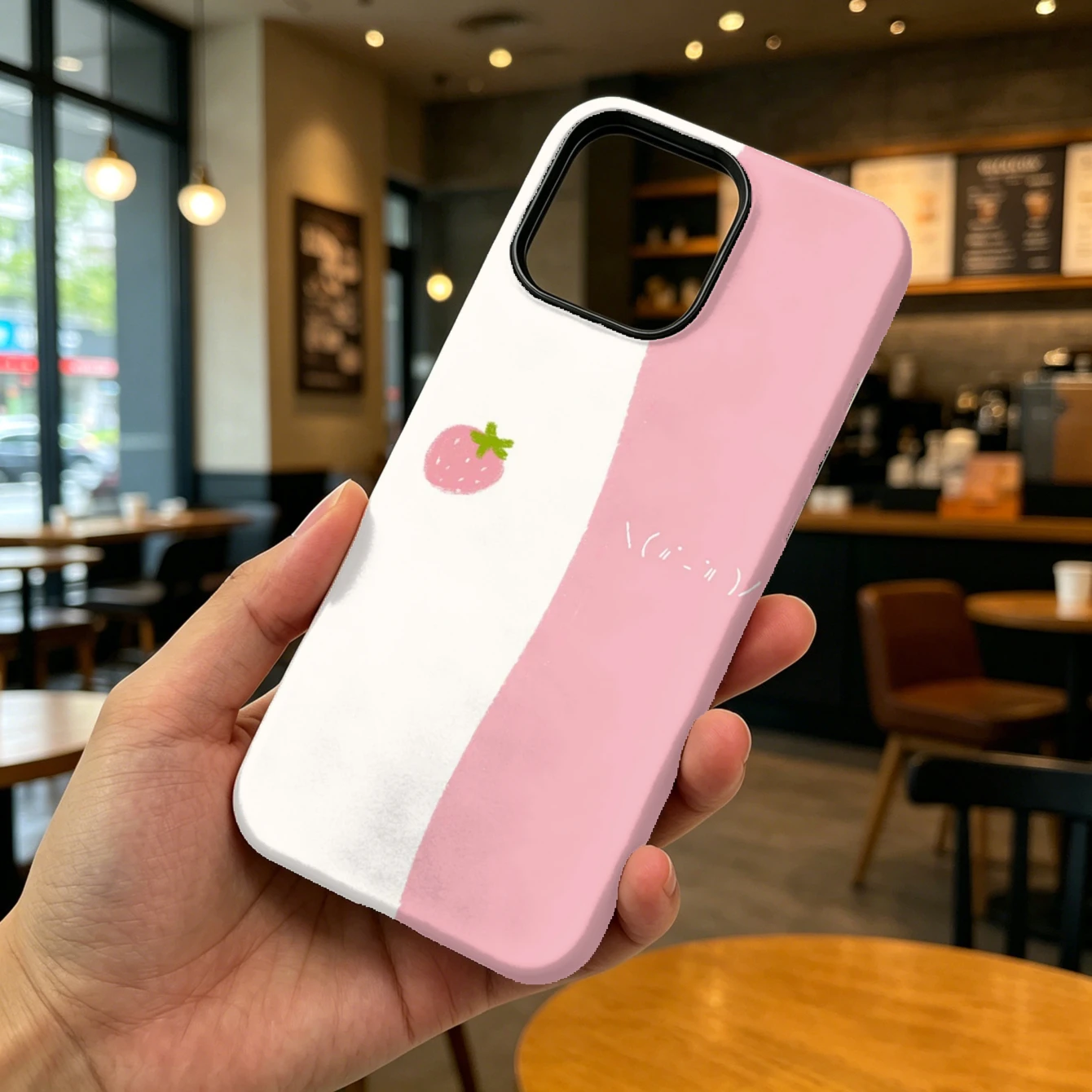 

Cute Strawberry Design, Phone Case, [FILM CASE COMBO MATTE THICK STYLE]Strawberry Pattern With Name Customization, Soft TPU Material With Matte Finish, Suitable For Daily Use In Cafes And Outdoor Activities