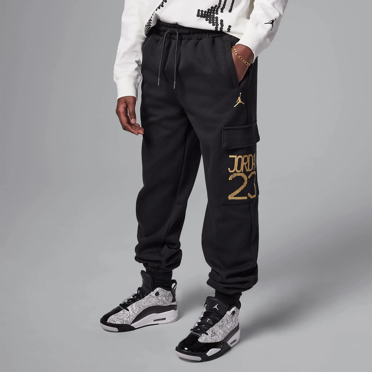 

Оригинальные детские простые спортивные трикотажные брюки Nike JORDAN IF3744-010