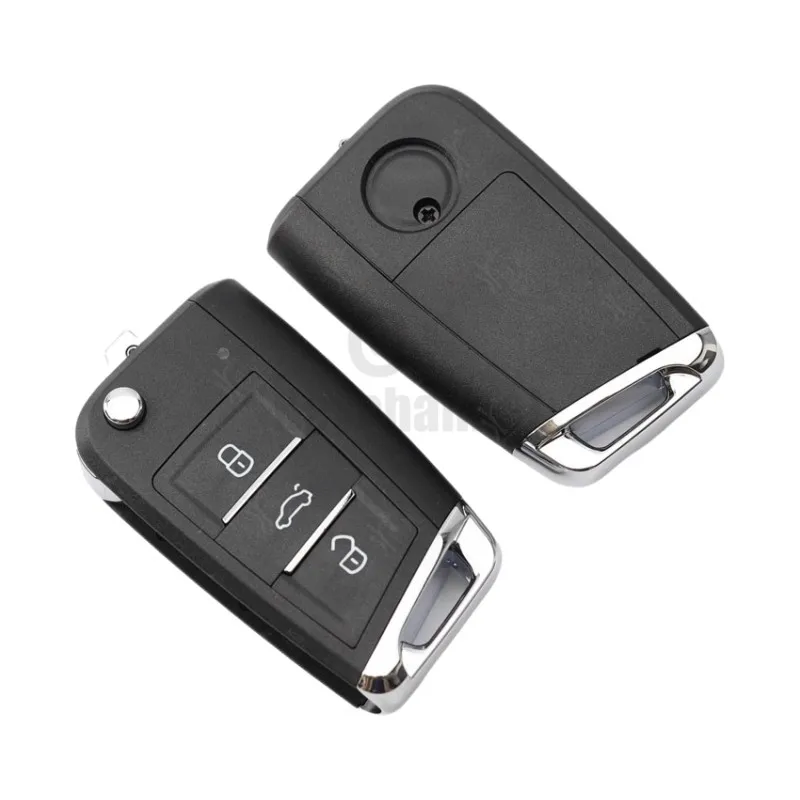 Keychannel-carcasa para llave de coche, carcasa de repuesto para mando a distancia, 1 piezas, 3 botones, MQB, VVDI, MQB, Xhorse Wire, XKMQB1EN