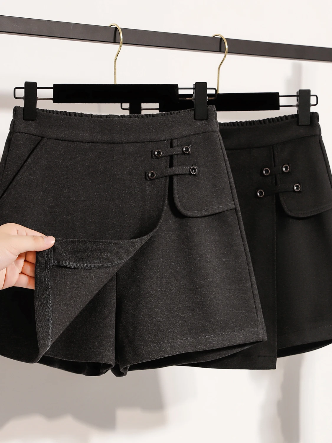 High Waist Woolen Women's Pants Autumn New Style Loose Fit Straight Leg Casual Trousers for plus Size Ladies Fashionable Boot...